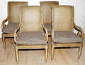071261 WOVEN WICKER CHAIRS W UPHOLSTERED CUSHIONS