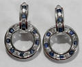 070089 DIAMOND SAPPHIRE  GOLD EARRINGS