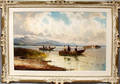 062115 H STADELHOIFER OIL ON CANVAS FISHING BOATS