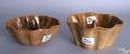 Two scalloped redware molds