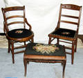 060146 VICTORIAN STYLE MAHOGANY  NEEDLE POINT CHAIRS