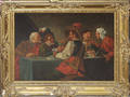 052084 J FRASCHINI OIL ON CANVAS GAME OF CARDS