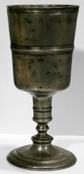 051202 ANTIQUE PEWTER GOBLET
