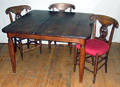 042184 SWISS CARVED OAK BREAKFAST TABLE  4 CHAIRS