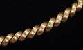 042147 18KT GOLD HEAVY DEEP BRUSH FINISH LOOP BRACELET