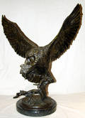 042170 AFTER JULES MOIGNIEZ BRONZE SCULPTURE OWL