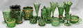 040179 GREEN PRESSED GLASS GROUPING