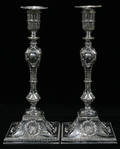 040190 SHEFFIELD REGENCY STYLE PLATE CANDLESTICKS