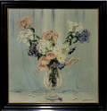 032085 JOSEPH LANE OIL ON CANVAS FLORAL STILL LIFE