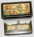 031259 RUSSIAN LACQUER BOXES TWO L 3  4 12