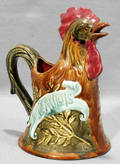 081277 FRIE ONNAIN MAJOLICA ROOSTER PITCHER