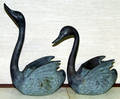 081245 BRONZE SWAN SCULPTURES