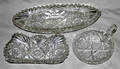 081242 CUT GLASS GROUP CELERY DISH  SMALL DISHES
