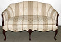 072201 IVORY DAMASK UPHOLSTERED LOVESEAT