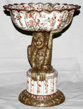 072171 BRONZEMOUNTED PORCELAIN FIGURAL COMPOTE