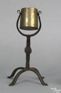 Brass and iron gimbaled lamp earlymid 19th c
