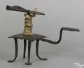 English wrought iron wax jack 18th c