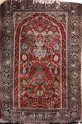 062159 SILK QUM PERSIAN PRAYER RUG 73 X 4 8 12