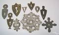 Eight wrought iron escutcheons 18th19th c