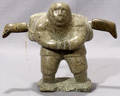 052117 INUIT GREEN SOAPSTONE CARVING MALE W BOOTS