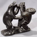 052116 INUIT SOAPSTONE BLACK SCULPTURE ESKIMO BEAR