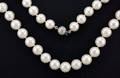 042201 CULTURED PEARL 14KT GOLD  DIAMOND NECKLACE