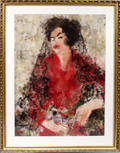 042194 RICHARD JERZY GOUACHE ON PAPER 1963 WOMAN
