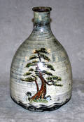 041264 JAPANESE NIKAWA WARE POTTERY BOTTLE