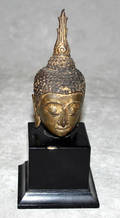 041260 SIAMESE BRONZE HEAD OF BUDDHA