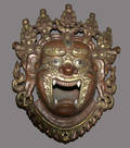 041243 TIBETAN BRASS DEMON MASK