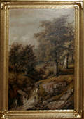 032157 A J SWINY OIL ON CANVAS CIRCA 1920 LANDSCA