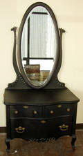 030170 FRENCH STYLE ANTIQUE OAK DRESSING TABLE  MIRRO