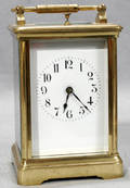081293 FRENCH STYLE BRASS CARRIAGE CLOCK