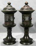 081306 JAPANESE BRONZE PAGODA STYLE LANTERNS