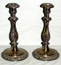 080182 ROGERS BROS SILVER PLATE CANDLESTICKS