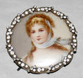071318 GERMAN MINIATURE PORCELAIN PAINTING WOMAN