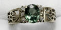 070168 GREEN SAPPHIRE DIAMOND  GOLD RING