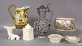 Pottery and porcelain to include stoneware ewer