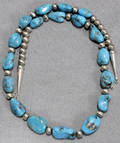 050214 NAVAHO TURQUOISE STERLING NECKLACE