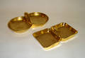 042251 WHEELING FIRED GOLD  PORCELAIN SERVING PLATES