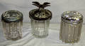 040257 VICTORIAN SILVER PLATE GLASS TOBACCO JARS