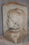 032187 CARVED STONE HEAD CIRCA 1920 20 X 14