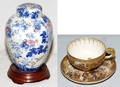 031341 JAPANESE SATSUMA EARTHENWARE TEA CUP AND SAUCER