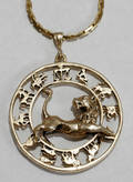 081360 GOLD CHAIN W ZODIAC PENDANT