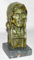 072279 AFTER REMINGTON BRONZE BUST OF AN INDIAN