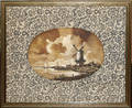 072278 DUTCH FRAMED FRAGMENT W PAINTED LANDSCAPE