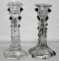 071346 SANDWICH CLEAR GLASS CANDLESTICKS