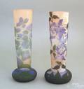 Two Galle art glass vases