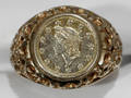 052225 US 1 1853 LIBERTY HEAD GOLD COIN GOLD RING