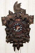 052205 CARVED WALNUT BLACK FOREST CUCKOO CLOCK